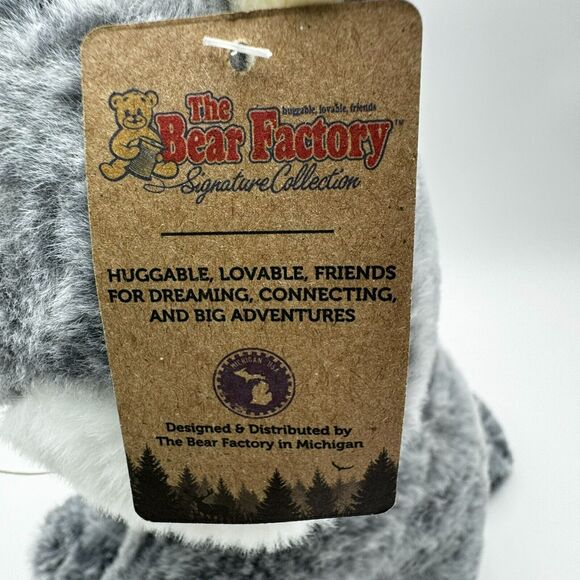 BEAR FACTORY NWT Tahla the Tabby Cat Gray White Plush Stuffed Animal 14" 2001 - Picture 3 of 6